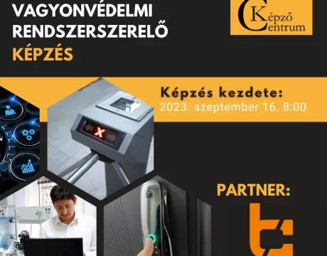 Vagyonvédelmi rendszerszerelő képzés hirdetése, amelyet a B Consulting partnerként támogat